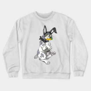 Bobtail BunnyCat: Grey Bicolor (Black) Crewneck Sweatshirt